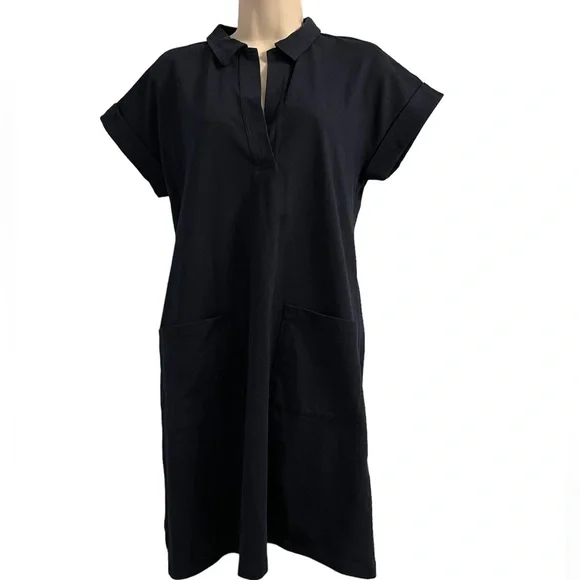 BANANA REPUBLIC FACTORY COLLARED DRESS IN NAVY NWT LOW PRICE DISCOUNTED SHIPPING - Picture 2 of 4
